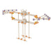 Construction set with white baseplate and orange and purple connectors on a white background Beaver wood building kit packaging 
