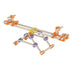 Beaver toy construction set with orange, white, and purple components on a white background