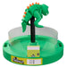 Green toy 3D dino on a stand with a clear base, featuring the Fidgimals brand.