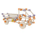 Toy construction set with wheels on a white background