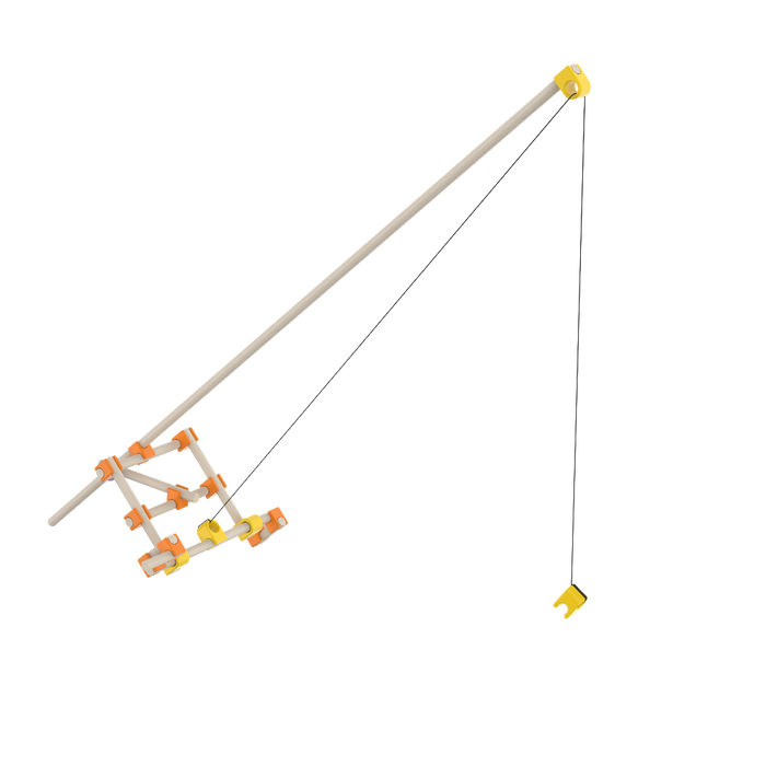 Beaver build wooden model made of interlocking pieces on a white 