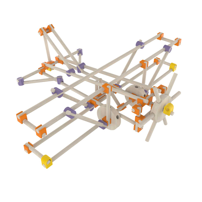 Beaver Construction Kit 100pc Mechanical model made of interlocking pieces on a white background
