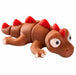 Toy dinosaur with red spikes on a white background