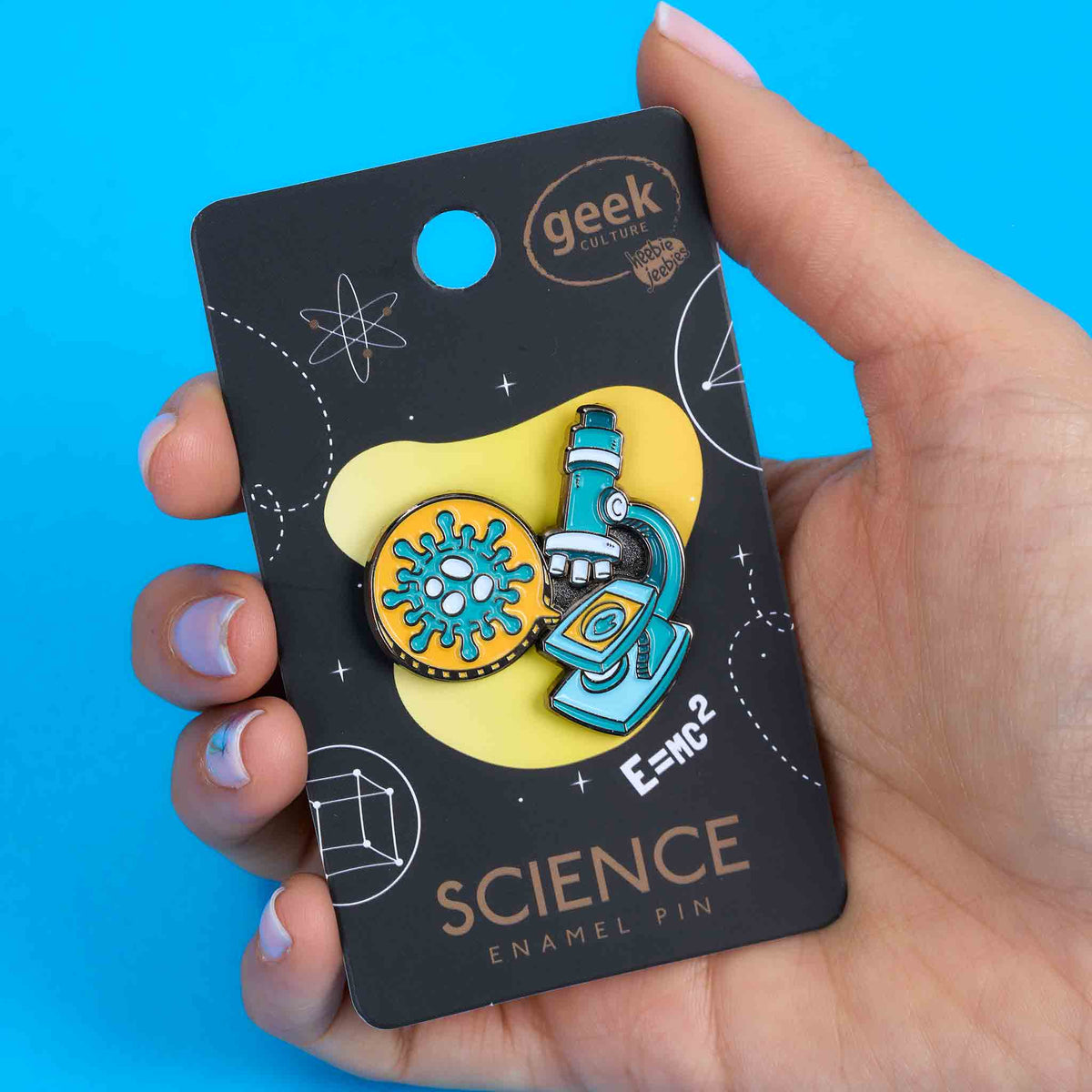 Microscope Enamel Pin — Heebie Jeebies Aus