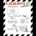 Instruction sheet for a FizzRocket experiment by Liquifly with step-by-step instructions and illustrations.
