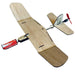 Wooden toy airplane with a red propeller on a white background