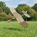 powerup airplane Wooden toy airplane with a propeller on grass