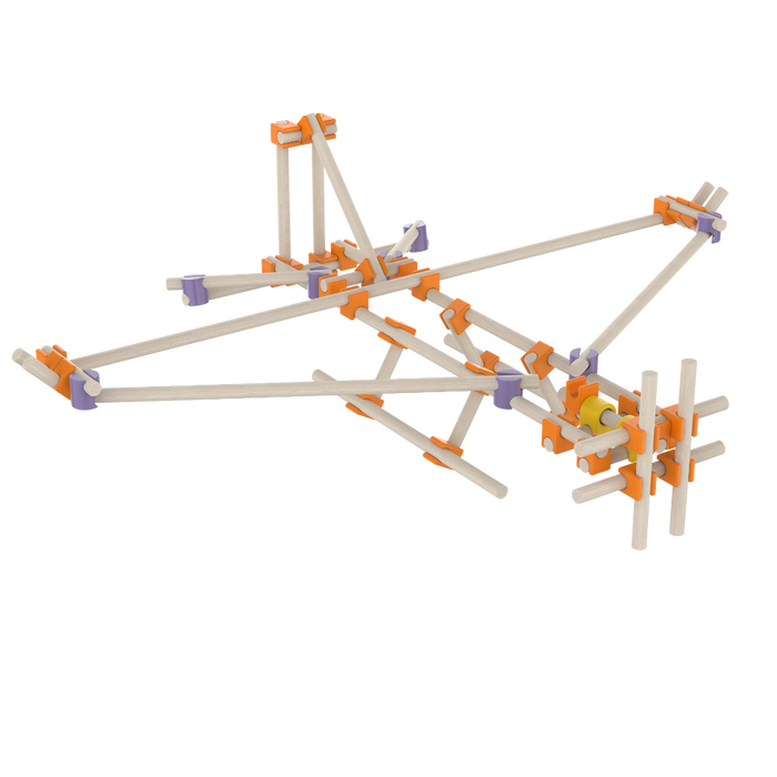 Beaver build wooden model made of interlocking pieces on a white background