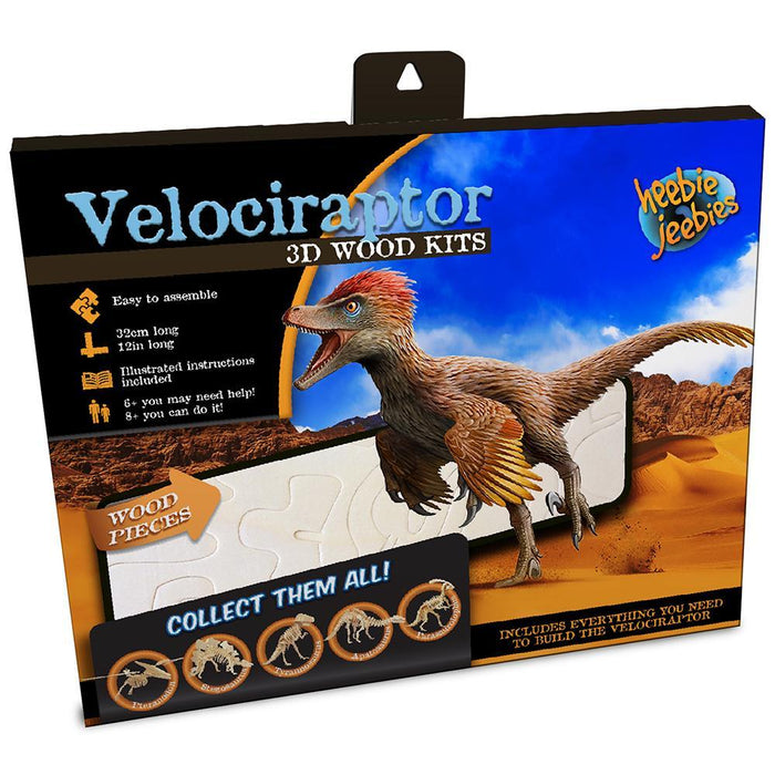 Heebie Jeebies | Dinosaur Wood Kit Small Velociraptor