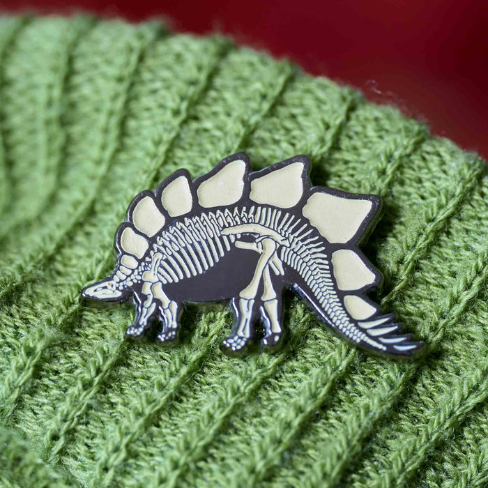 Enamel Pin | Dinosaur Skeleton Glow | Stegosaurus